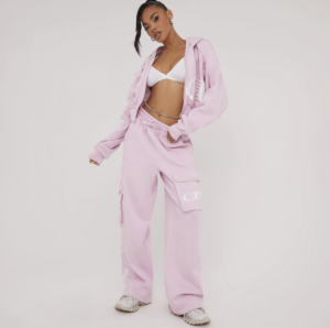 matching pink joggers and hoodie