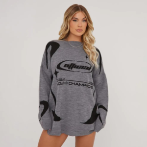 Long Sleeve Motocross Oversized Jumper Dress